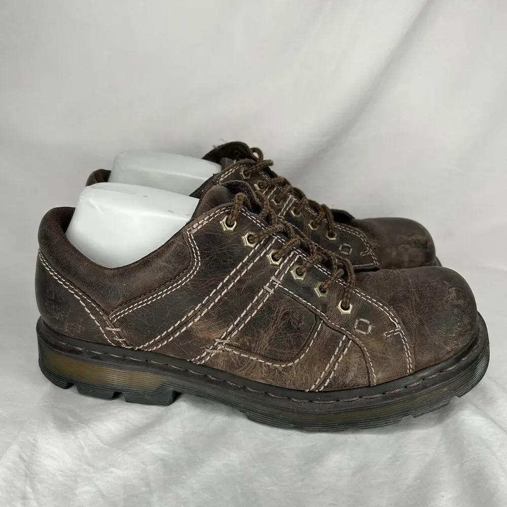 Mens Dr Martens Basel Leather Oxford US Size 11 Brown Tie Shoe *NO INSOLES!